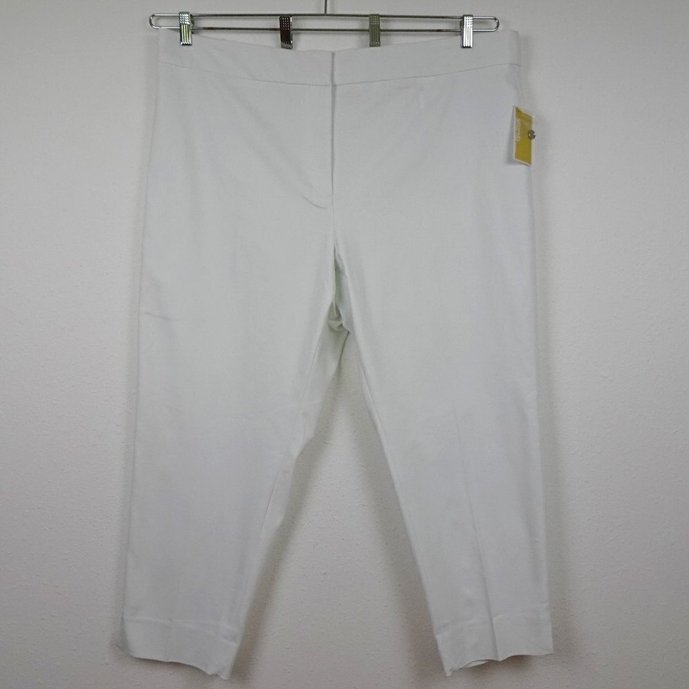 Michael Kors Cropped Pants Women's Plus Size 24W White Stretch